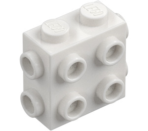 LEGO Hvit Kloss 1 x 2 x 1.6 med Side og Ende Knotter (67329)