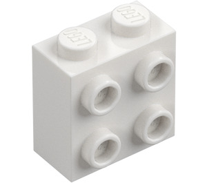 LEGO Hvit Kloss 1 x 2 x 1.6 med Knotter på En Side (1939 / 22885)