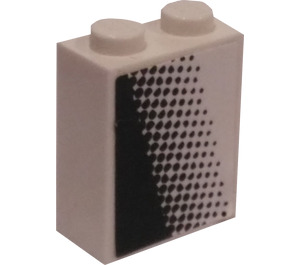 LEGO White Brick 1 x 2 x 2 with Learjet Back Body (Left) Sticker with Inside Stud Holder (3245)