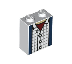 LEGO White Brick 1 x 2 x 2 with White Shirt with Inside Stud Holder (3245 / 39084)