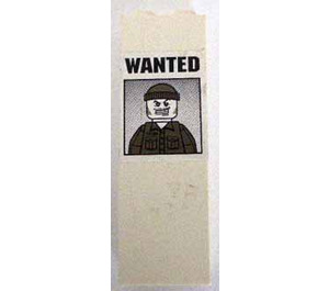 LEGO Weiß Backstein 1 x 2 x 5 mit Wanted Poster Aufkleber mit Bolzenhalter (2454)
