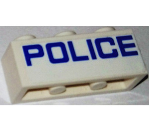 LEGO blanc Brique 1 x 3 avec Bleu Letters 'Police' Autocollant (3622)