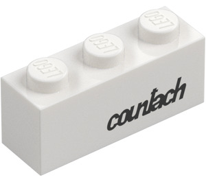 LEGO Wit Steen 1 x 3 met "countach" Rechts (3622)