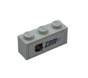 LEGO Wit Steen 1 x 3 met 'NHL.com' logo