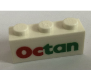 LEGO White Brick 1 x 3 with Octan Sticker (3622)