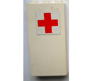LEGO White Brick 1 x 3 x 5 with Red Cross Sticker (3755)