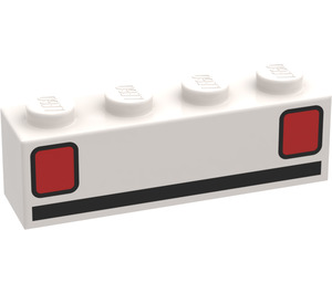 LEGO White Brick 1 x 4 with Basic Car Taillights (3010)