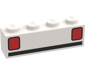 LEGO Wit Steen 1 x 4 met Basic Auto Taillights (3010)