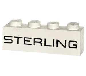 LEGO White Brick 1 x 4 with Black Letters 'Sterling' (3010)