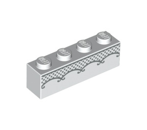 LEGO blanc Brique 1 x 4 avec Bride Lace Décoration (3010 / 66765)