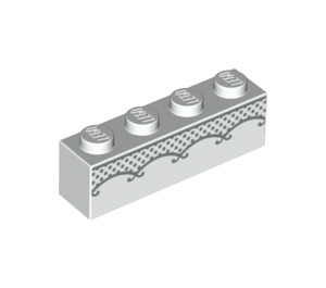 LEGO Wit Steen 1 x 4 met Bride Lace Decoratie (3010 / 66765)