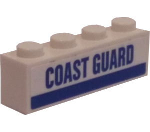 LEGO blanc Brique 1 x 4 avec Coast Garder Avion Autocollant (3010)