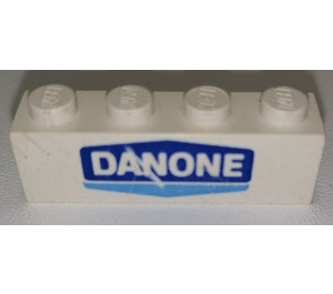 LEGO Bílá Kostka 1 x 4 s Danone logo z Stavebnice 1591 (3010)