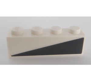 LEGO White Brick 1 x 4 with Gray Triangle - Left Sticker (3010)