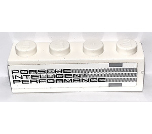 LEGO White Brick 1 x 4 with "Porsche Intelligent Performance" - Left Sticker (3010)
