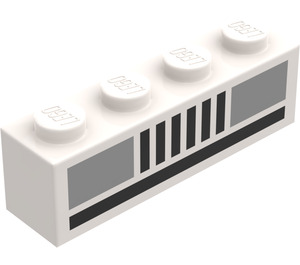 LEGO Weiß Backstein 1 x 4 mit Silber Auto Headlights (3010)