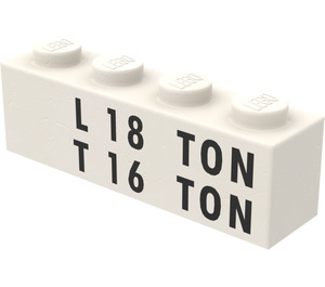 LEGO Blanco Ladrillo 1 x 4 con Weight Limits (3010)