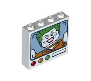 LEGO Білий Цегла 1 x 4 x 3 з Joker на Monitor Screen (49311 / 54976)