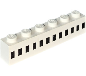 LEGO White Brick 1 x 6 with 12 Ferry Squares (3009)