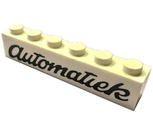 LEGO Weiß Backstein 1 x 6 mit Automatiek ohne Unterrohre, mit Querstützen