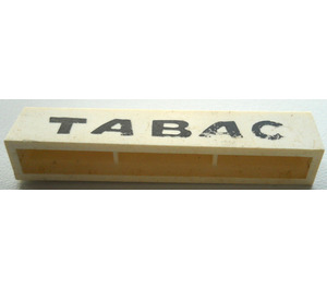 LEGO Weiß Backstein 1 x 6 mit 'TABAC' ohne Unterrohre, mit Querstützen