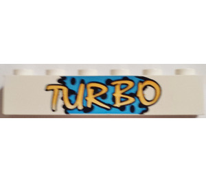 LEGO White Brick 1 x 6 with Turbo (3009)