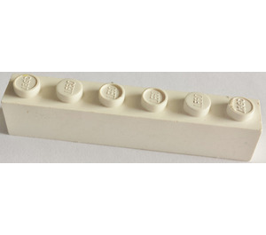 LEGO White Brick 1 x 6 without Bottom Tubes, with Cross Supports