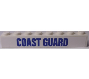 LEGO White Brick 1 x 8 with 'COAST GUARD' Sticker (3008)