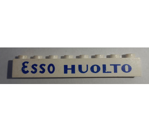LEGO Wit Steen 1 x 8 met "Esso Huolto" (3008)