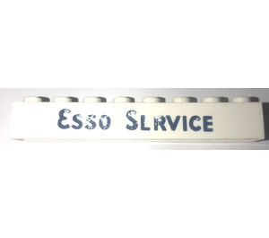 LEGO Wit Steen 1 x 8 met "Esso Service" (3008)