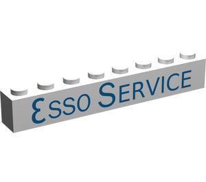 LEGO White Brick 1 x 8 with "ESSO SERVICE" (3008)