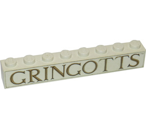 LEGO Wit Steen 1 x 8 met GRINGOTTS Patroon (3008 / 42227)