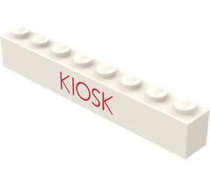 LEGO blanc Brique 1 x 8 avec 'KIOSK' (3008)