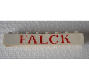 LEGO White Brick 1 x 8 with Red Falck (3008)