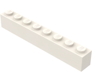 LEGO hvid Klods 1 x 8 uden bundrør med krydsstøtte