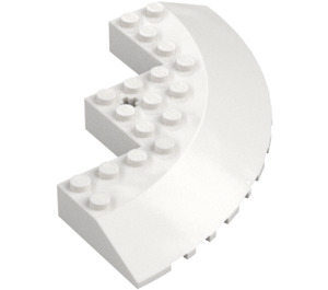 LEGO White Brick 10 x 10 Round Corner with Tapered Edge (58846)