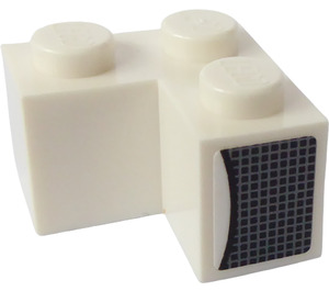 LEGO White Brick 2 x 2 Corner with Airvents right Sticker (2357)
