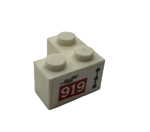 LEGO Bílá Kostka 2 x 2 Roh s 'WEC' a '919' (Model Pravá) Samolepka (2357)