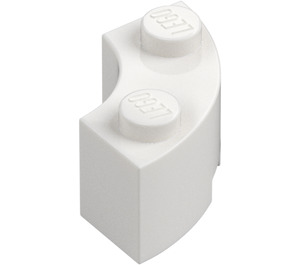 LEGO Vit Kloss 2 x 2 Runda Hörn med knoppskåra och förstärkt undersida (85080)