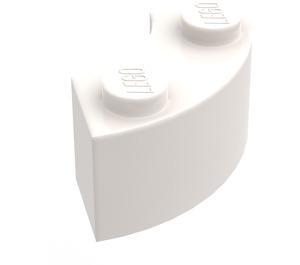 LEGO White Brick 2 x 2 Round Corner without Stud Notches (3063)