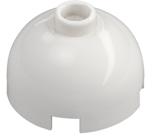 LEGO hvid Klods 2 x 2 Rund med Dome Top (Hul knops, akselholder) (3262 / 30367)