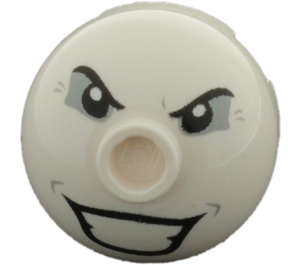 LEGO Blanc Brique 2 x 2 Rond avec Dome Haut avec Joker's Face (Bosse creuse, support d'essieu) (18841 / 73494)