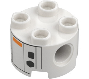 LEGO White Brick 2 x 2 Round with Holes with Chopper Astromech Droid Body (1748 / 104764)