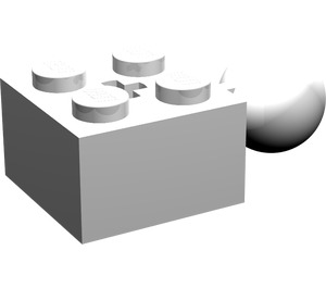 LEGO Weiß Backstein 2 x 2 mit Kugelgelenk und Axlehole ohne Löcher in der Kugel (57909)
