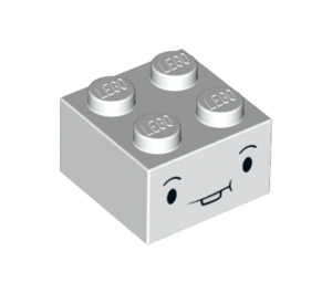 LEGO Blanco Ladrillo 2 x 2 con Cloud Cara (3003 / 38751)