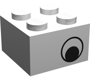 LEGO blanc Brique 2 x 2 avec Yeux (Décalage) sans point sur la pupille (3003 / 81910)