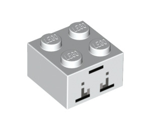 LEGO Bílá Kostka 2 x 2 s Ghast Tvář (3003 / 17062)