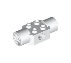 LEGO White Brick 2 x 2 with Hole and Two Rotation Joint Sockets (48172 / 48461)