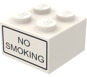 LEGO Blanc Brique 2 x 2 avec "NO SMOKING" Autocollants depuis Set 6375-2 (3003)