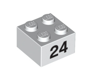 LEGO blanc Brique 2 x 2 avec Number 24 (14924 / 97662)